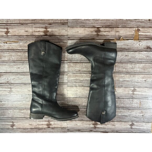 Frye Melissa Leather Riding Boots Shoes size 8.5 B color black mspr $345 - Picture 5 of 9